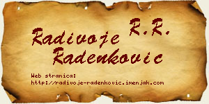 Radivoje Radenković vizit kartica